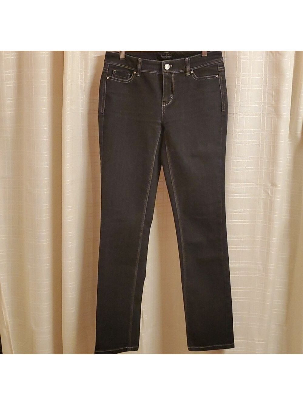 WHBM Black Slim Ankle Jeans Womens Size 00 00R Embroidered Back Pockets